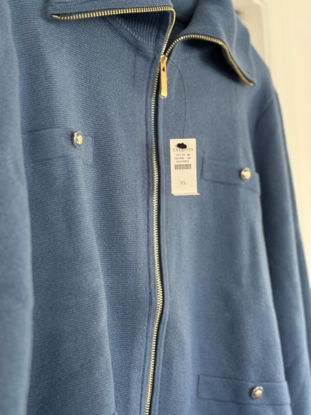 Talbots Blue Zip-Front Utility Jacket - Picture 2 of 12